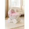 Carrito de muñecas de mimbre My Sweet Baby con ropa de cama rosa - imagen 2