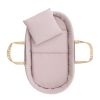 Moisés Une Unic Cambrass 39x80x25 cm rosa, vista lateral cesta de palma