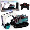 Excavadora de oruga RC con brazo móvil y luces de Lean Toys