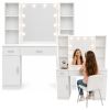 Mesa de tocador con espejo LED, ideal para maquillaje