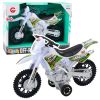 Motocicleta de Cross Off-Road con Luz y Sonido Blanca