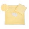 Pram Bedding Set With Duvet And Pillow 2pcs - Hearts Yellow Strips