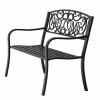 Banco de Jardín de Metal para 3 Personas WELCOME 127 cm Negro