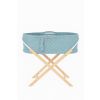 Moses Basket Boho Handmade With Stand - Misty Blue