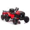 Tractor Rojo a Batería con Remolque 24V