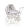 Carrito de muñecas My Sweet Baby de mimbre con ropa gris