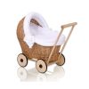 Carrito de Muñecas My Sweet Baby, Mimbre Natural con Ropa