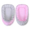 Baby Nest Double-sided Premium Cocoon For Infants Bobono- Grey Checkered/ Pink Checkered