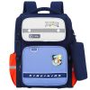 Mochila Escolar con Correa de Pecho Dinosaurio Azul Marino 22L