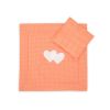 Pram Bedding Set With Duvet And Pillow 2pcs - Peach Polka Dots Hearts