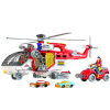 Helicóptero de rescate en color brillante y accesorios incluidos.