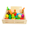 Frutas y verduras de madera coloridas con acabado pulido de Lean toys