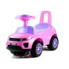 Correpasillos Lean Cars rosa, detalle asiento con compartimento y protección antivuelco