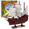 Modelo Decorativo de Barco de Vela Tres Mástiles Burdeos