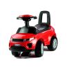 Correpasillos Lean Cars rojo, detalle asiento con compartimento y protección antivuelco
