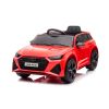 Coche eléctrico Audi RS6 rojo 12V con ruedas EVA y luces LED, vista lateral