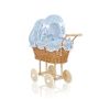Cochecito de Muñecas de Mimbre con Ropa Azul My Sweet Baby