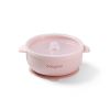 Bol de Silicona con Ventosa y Tapa Rosa Babyono - Alimentación Bebé