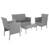 Conjunto de Muebles de Jardín Gardlov para Bebés - Ratán Gris - imagen 3