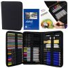 Set de arte de 74 piezas en estuche negro, ideal para dibujar y bocetar.