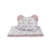 Set para Carrito Bebé Velvet Twigs Rosa – Edredón y Almohada Reversibles