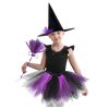 Disfraz de Bruja con Sombrero, Falda y Escoba Morado y Negro