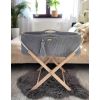 Moses Basket Boho Handmade Cotton With Mattress - Dark Gray - imagen 3