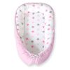 Baby Nest Double-sided Premium Cocoon For Infants Bobono- Gray-pink Stars/ Gray