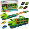 Camión de Dinosaurio con Pista de Carreras 4 en 1