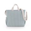 Bolso maternal Cambrass Taylor azul, detalle tejido vichy de cuadros