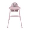 Trona Oaty rosa Kikkaboo en modo silla baja con niña comiendo de forma autónoma