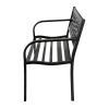 Banca de Jardín Metal Negra para 2 Personas de 120 cm