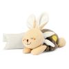 Calentador de Agua Tierno Conejito Chicco toys colocado en la cama del bebé, perfecto para dormir.