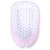 Baby Nest Double-sided Premium Cocoon For Infants Bobono- Dots On Pink/ Grey Stars