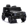 Coche eléctrico infantil Mercedes G 4x4 negro Lean Cars con tracción total, vista frontal