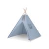 Tienda Teepee azul pastel de My Sweet Baby con decoraciones de plumas.