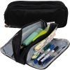 Estuche Escolar Triple Compartimento Negro Maaleo