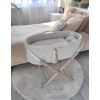 Moisés Boho My Sweet Baby con soporte - Hecho a mano en crema