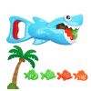 Juego de baño tiburón cazador de peces azul