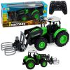 Tractor teledirigido Lean toys con pinza para pacas y luces LED
