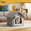 Cama para gatos Purlov - Casita suave en color gris - imagen 3