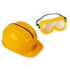 Set de herramientas, sierra, casco, guantes y gafas de seguridad
