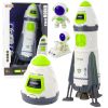 Cohete espacial con astronautas y efectos luminosos de Lean toys