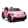 Coche eléctrico infantil Porsche GT3 Lean Cars rosa, vista frontal