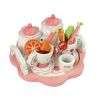 Juego de Té de Madera con Flores Rosas - imagen 3