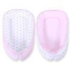 Baby Nest Double-sided Premium Cocoon For Infants Bobono- Dots On Pink/ Grey Stars