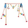 Gimnasio para bebés el iris Goki con juguetes coloridos.