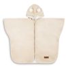 Poncho de coche para niños Sensillo en beige con suave tejido de peluche.