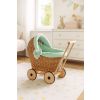 Carrito de muñecas de mimbre My Sweet Baby con ropa de cama