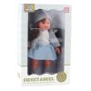 Muñeca en vestido azul con sombrero y guantes, 36.5 cm